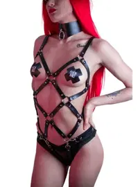 missisX Boyunluklu Fantezi Deri Kostüm Harness MisisX 2007-13