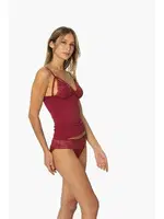 Bralet Penye Atlet Külot Kaşkorse Set Pierre Cardin 375 Bordo detay görünüm