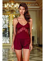 Büyük Beden 6Lı Güpürlü Penye Gelin Çeyiz Seti Perin 130 Bordo görsel 10