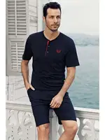 Capsella Erkek 3Lü Pijama Takımı Damat Çeyiz Seti Perin 1003 Lacivert detay görünüm