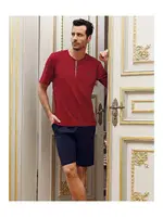 Capsella Erkek 5Li Pijama Robdöşambır Damat Çeyiz Seti Perin 1090 Bordo farklı açı