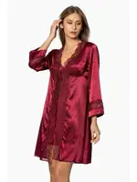 Çeyizlik Saten Takım Altılı Pierre Cardin 6010 Bordo detay görünüm