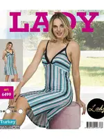 Çizgili Gecelik Lady 6499 Yeşil farklı açı