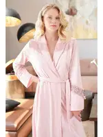 Dantel İşlemeli Lohusa Sabahlık Bone 5537  Pudra detay görünüm