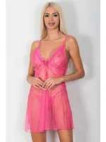 Dantelli 2li Gecelik Takımı Phevos 011-003502 Pembe detay görünüm