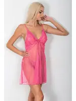 Dantelli 2li Gecelik Takımı Phevos 011-003502 Pembe farklı açı