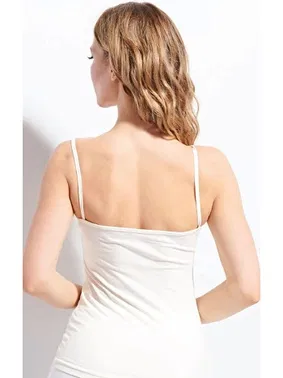 Kolcu Dantelli İnce Askılı Kadın Atlet BeyazKB2520 - Alternatif Görünüm