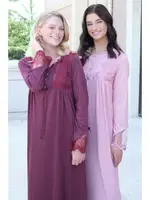 Kolları Dantelli Lohusa Gecelik Bone 5520 Bordo