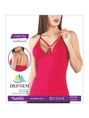 Defnem İnce Askılı Göğüs Dekolteli Kadın Atlet Defnem 5222