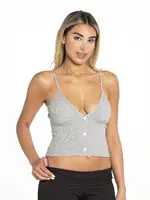 Düğmeli Pedli Kadın Crop Defnem 8100 Gri