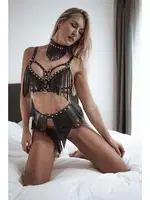 Deri Fantezi Harness Takım MissisX 2143 Siyah