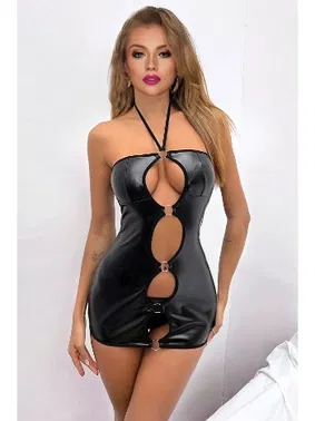 Phevos Deri Fantezi Mini Elbise Phevos 011-008029