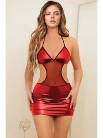 Phevos Deri Sırt Dekolteli Tül Detaylı Fantezi Mini Elbise Phevos 011-008043