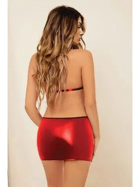 Phevos Deri Sırt Dekolteli Tül Detaylı Fantezi Mini Elbise Phevos 011-008043 - Alternatif Görünüm