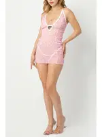 Desenli Göğüs Dekolteli Fantezi Gecelik Phevos 012-002213 detay görünüm