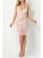 Desenli Göğüs Dekolteli Gecelik Phevos 012-002235 detay görünüm