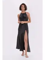 Desenli Uzun Saten Sabahlık NBB 3109 Siyah