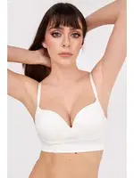 Destekli Dikişsiz Double Push-up Kadın Sütyen NBB 2422 Beyaz