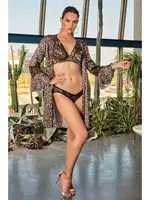 Desteksiz Sütyen Kimono Takım Nurteks 3560 Leopar