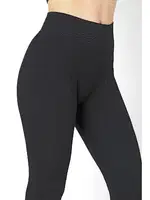 Dikişsiz Örme Yüksek Bel Tayt DoReMi 002-000807 Siyah görsel 5