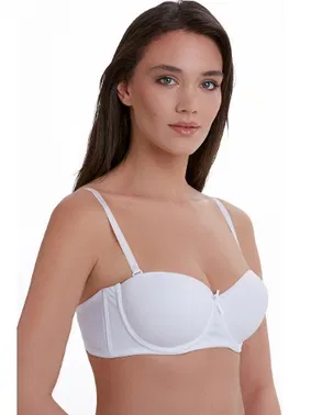 Ten Dolgusuz Straplez Beyaz Sütyen Ten 540111007 - Alternatif Görünüm