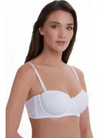 Dolgusuz Straplez Beyaz Sütyen Ten 540111007 Beyaz detay görünüm