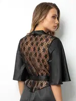 DoReMi Dantelli Miorre Saten Sabahlık 002-000914 Siyah görsel 6