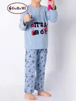 Doremi Erkek Çocuk Pijama Takımı 002-000822 Mavi Melanj detay görünüm