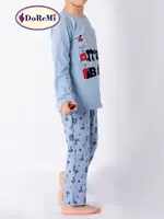 Doremi Erkek Çocuk Pijama Takımı 002-000822 Mavi Melanj farklı açı