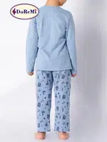 Doremi Erkek Çocuk Pijama Takımı 002-000822 Mavi Melanj görsel 4