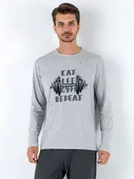 Erkek Kışlık Pijama Takımı DoReMi 002-000821 Gri Melanj görsel 6