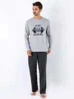 Erkek Kışlık Pijama Takımı DoReMi 002-000821 Gri Melanj görsel 8