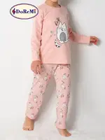 Doremi Kız Çocuk Pijama Takım 002-000823 Pembe Melanj farklı açı