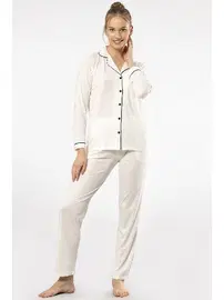 Türen Gömlek Yaka Uzun Kollu Kadın Pijama Takım Türen 3365