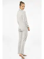 Gri Gömlek Yaka Uzun Kollu Kadın Pijama Takım Türen 3365 Gri görsel 4