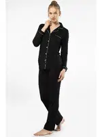 Önden Düğmeli Gömlek Yaka Uzun Kollu Kadın Pijama Takım Türen 3365 farklı açı