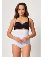 Emay 2005 Yüksek bel slip pop-up Korse Popo Destekli Beyaz farklı açı