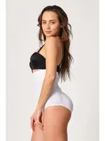 Emay 2005 Yüksek bel slip pop-up Korse Popo Destekli Beyaz görsel 4