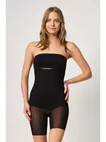 Emay 2929 Toparlayıcı Paçalı Tüllü Double Korse Siyah görsel 4