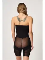 Emay 2929 Toparlayıcı Paçalı Tüllü Double Korse Siyah görsel 6