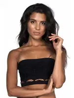 Emay 4050 Seamless Çift Katlı Örme Straplez Büstiyer Siyah farklı açı