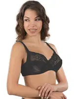 Emay Dantelli Balenli B Cup Toparlayıcı Sütyen 165 Siyah detay görünüm