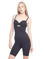 Emay Desenli Yüksek Bel Double Uzun Paçalı Korse 1 Beden Küçültür 2074 Siyah görsel 8