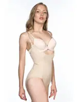 Emay Dikişsiz Göğsü Açık Slip Boy Çıt Çıtlı Korse 2023 Ten görsel 13