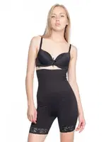 Emay Dikişsiz Paça Dantelli Boxer Korse 2027 Siyah görsel 13