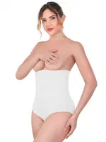 Emay Mi 2080 Dikişsiz Agraflı Slip Korse Beyaz