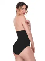 Emay Mi 2080 Dikişsiz Agraflı Slip Korse Siyah görsel 4