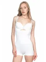 Emay Seamless Göğsü Açık Paçalı Boy Korse 2058 Beyaz farklı açı