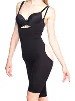 Emay Seamless Göğsü Ve Popo Açık Uzun Paçalı Boxer Boy Korse 2038 Siyah görsel 6