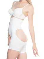 Emay Seamless Seamless Yüksek Bel Popo Açık Paçalı Korse 2063 Beyaz görsel 7